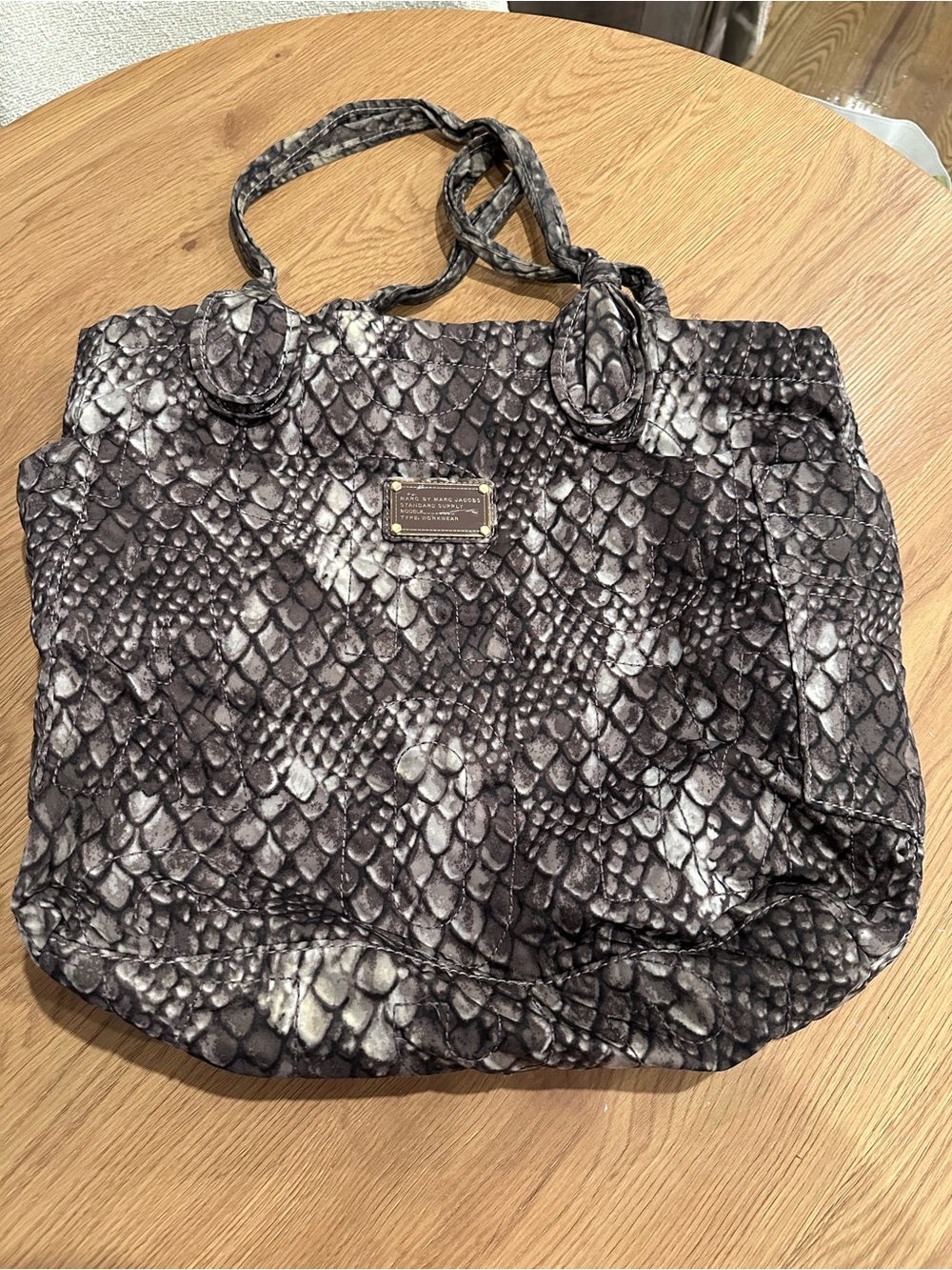 Marc by Marc Jacobs Gray Snake-Print Tote Bag